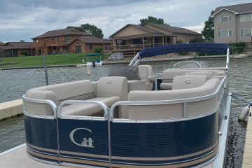 a boat parked on the side of a building