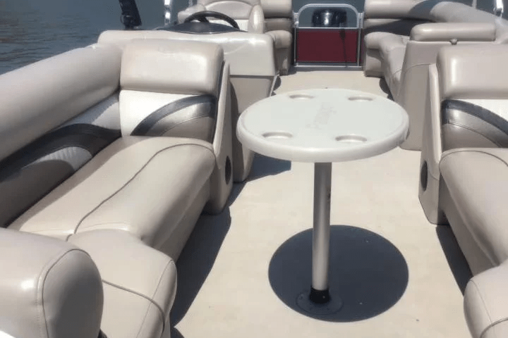 a boat sitting on top of a chair